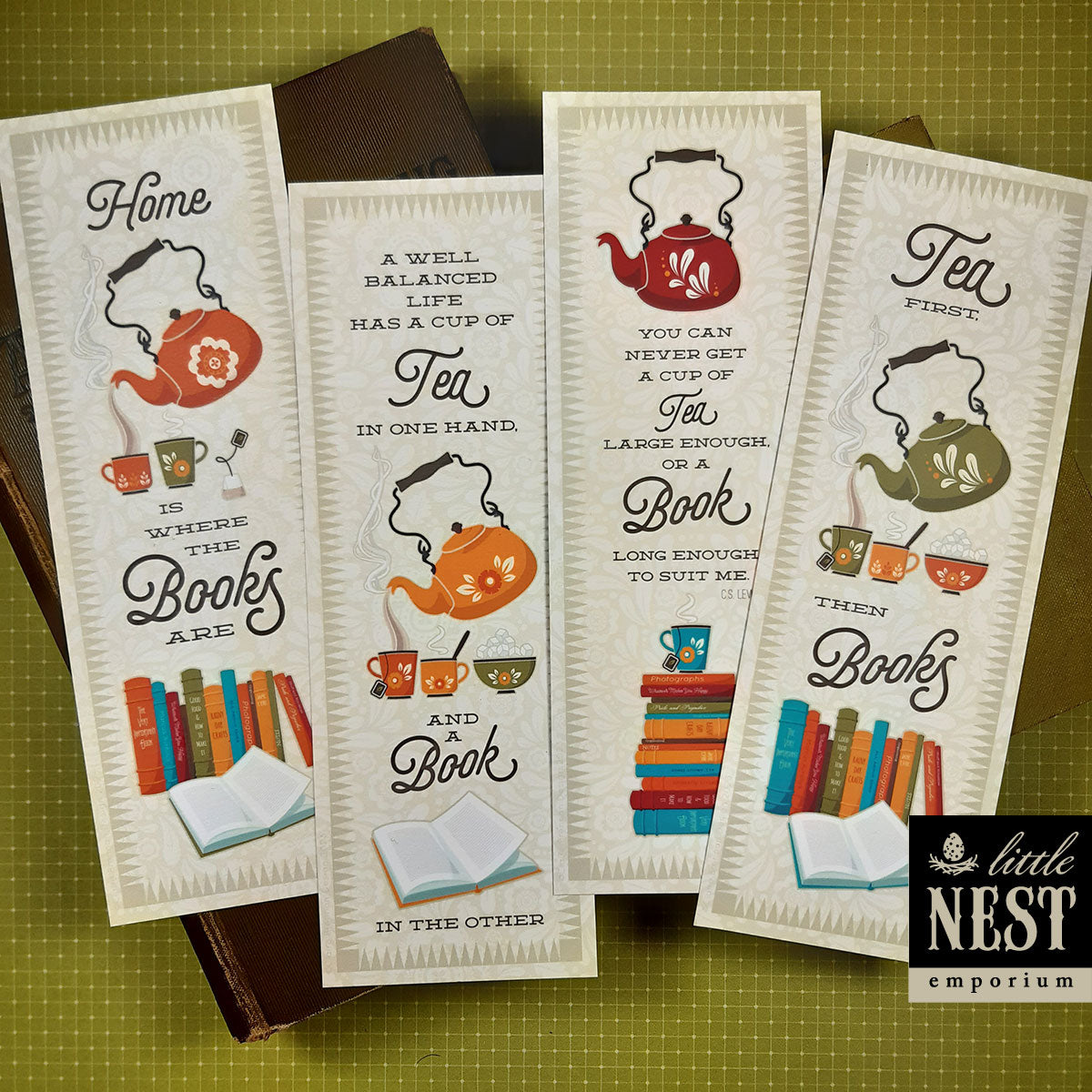 Tea drinking, book lovers, Bookmarks