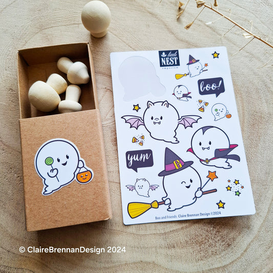 Boo and Friends cute Halloween Stickers