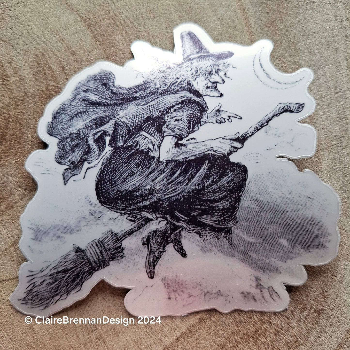 Perfect Witch Vintage Victorian engraving style Halloween Sticker