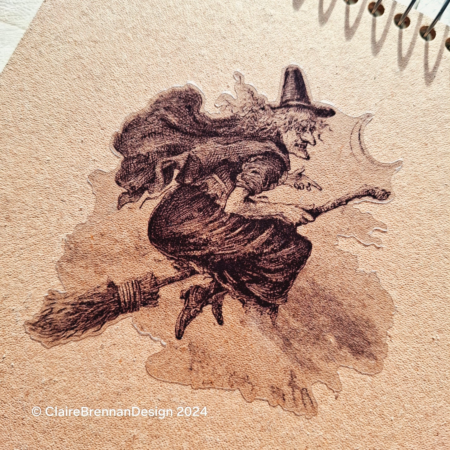 Perfect Witch Vintage Victorian engraving style Halloween Sticker