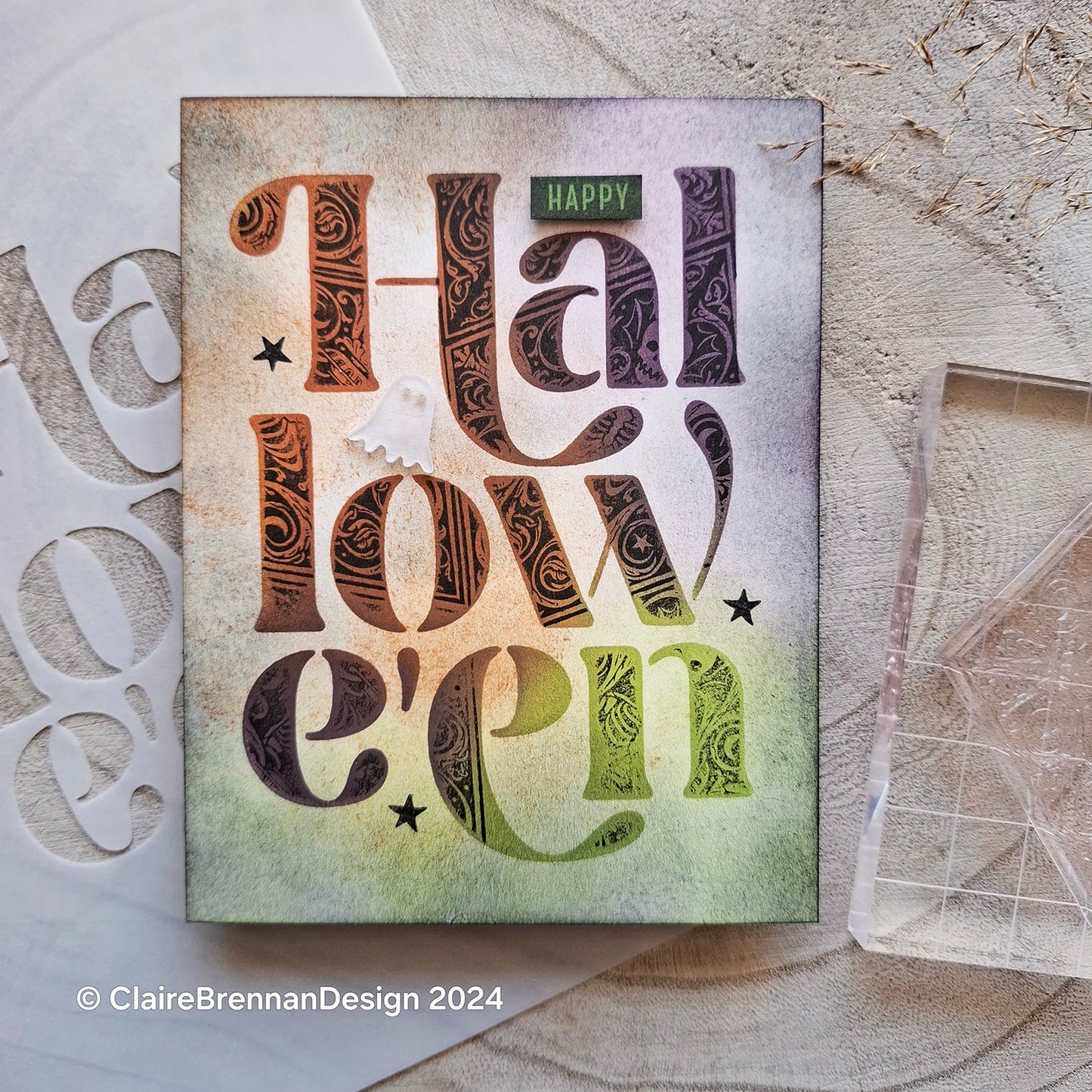 Halloween typography stencil