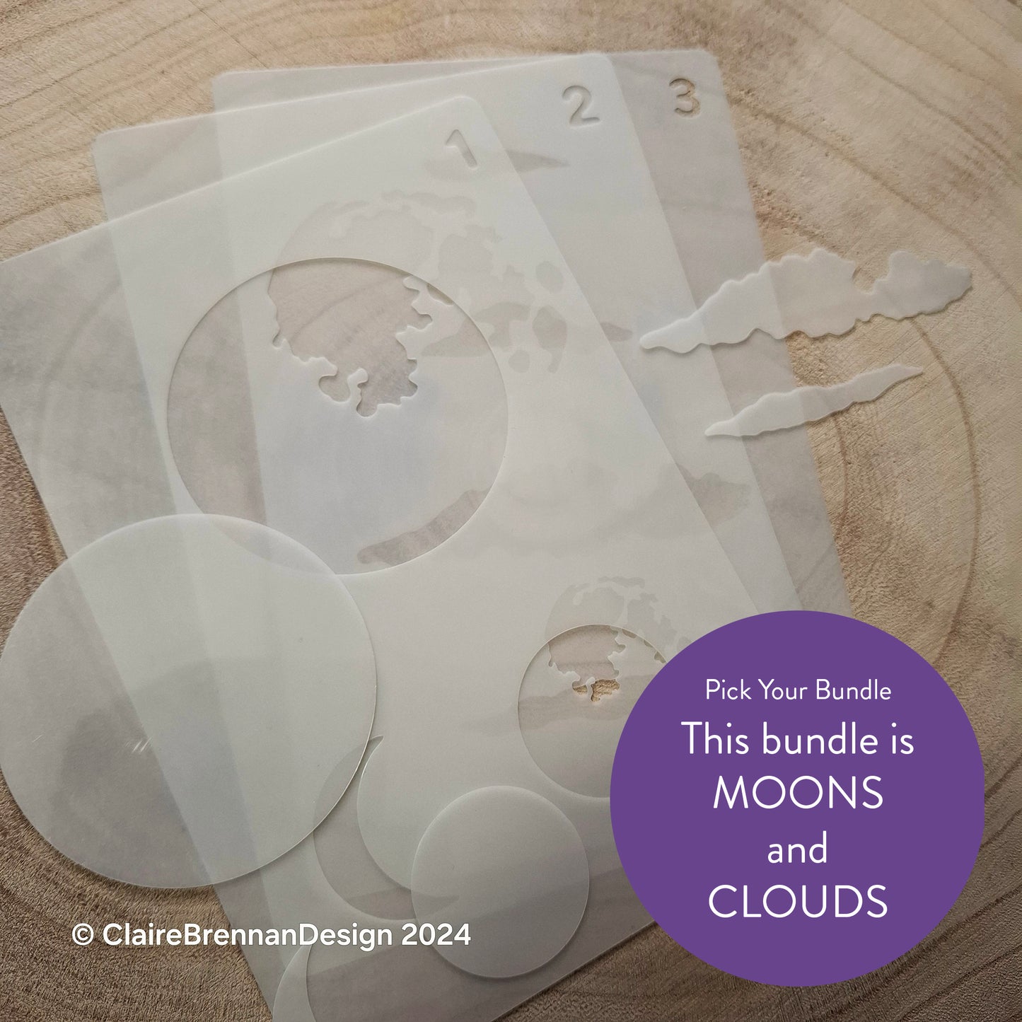 Many Moons Large layering Stencils, Pick your bundle