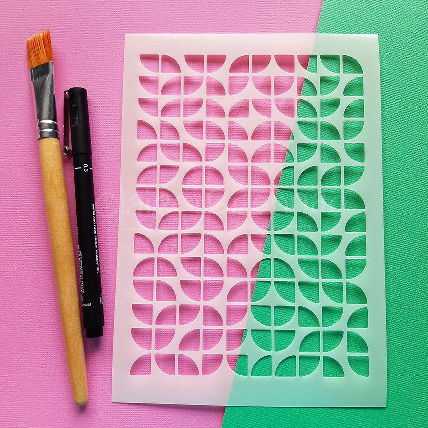 Mini quadrants - Mid Century Modern Geometric Stencil